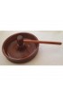 Home Tableware & Barware | Vintage Mahogany Wooden Nut Serving Bowl W Hammer - 2 Piece Set - IA16498