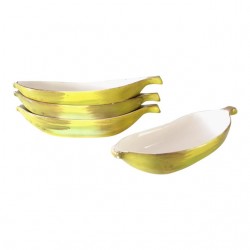 Home Tableware & Barware | Vintage Majolica Style Banana Shaped Ice Cream Sundae Dishes - - Set of 4 - XT34472