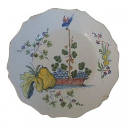 Home Tableware & Barware | 18th Century French Faience Tin Glaze Delft Pottery Plate - XF34790