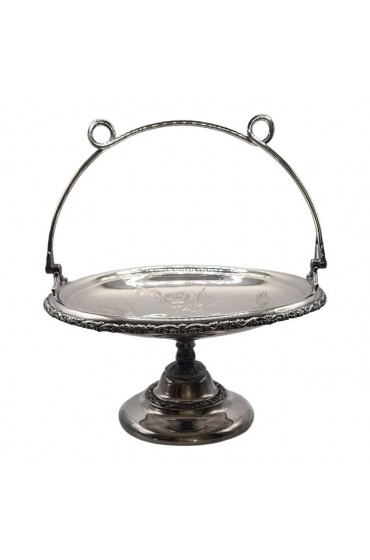 Home Tableware & Barware | 1921 Middletown Quadruple Silverplate Bride's Basket N Monogram - IY65227