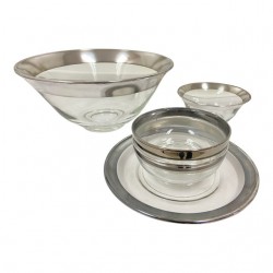 Home Tableware & Barware | Mid-Century Dorothy Thorpe Silver Rim Bowl Set- 5 Pieces - PX31146