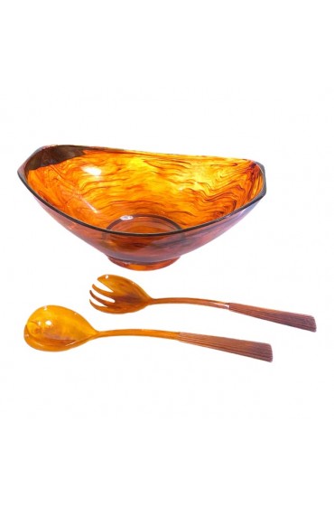 Home Tableware & Barware | Mid-Century Faux Tortise Shell Serving Set- 3 Pieces - YY21382