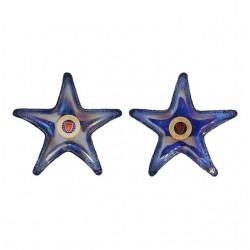 Home Tableware & Barware | Vintage Iridescent Blue Glass Starfish Dishes by Chaine Des Rotisseurs - a Pair - GA88091