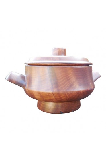 Home Tableware & Barware | Vintage Lane & Co. Mid-Century Woodtones Ceramic Covered Pot - KZ04017