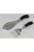 Home Tableware & Barware | Fine Hand Engraved Antique Sheffield Silver & Antler Fish Serving Set - CQ57544