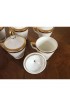 Home Tableware & Barware | 1800s French Empire Porcelain Pot de Creme Cups and Covers in White & Gold Bands - Set of 6 - NG15565