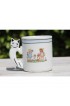 Home Tableware & Barware | 1940s Kids Porcelain Mug Depicting a Cat on the Handle, Vista Alegre, Portugal - EM12514