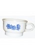 Home Tableware & Barware | 1960s Pfaltzgraff Usa Stoneware Yorktowne Blue and Cream Floral Stenciled Pattern Flat Bottom Cups- Set of 6 - ZH39138