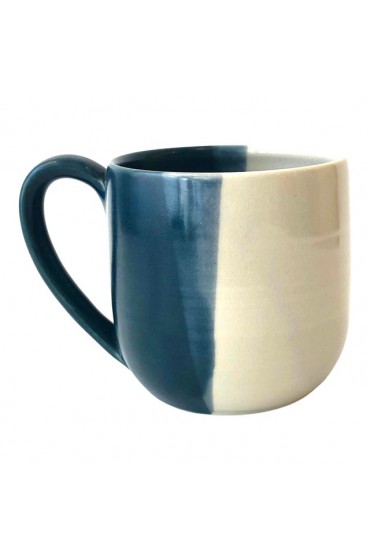 Home Tableware & Barware | Contemporary FisheyeCeramics Handmade Teal & Light Gray Mug - SI36196