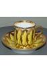 Home Tableware & Barware | Early 19th Century French Empire Porcelain Neoclassical Coffee Can Tea Cup & Saucer, Yellow Leaves with Gold - A Pair - LZ51510