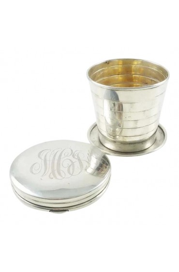 Home Tableware & Barware | Early 20th Century Warwick Co. Sterling Silver Collapsible Travel Cup with Vermeil Interior - CK74840