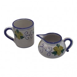 Home Tableware & Barware | Early 21st Century Italian Firenze Ceramic Hand-Painted Creamer & Cup- 2 Pieces - BC32488