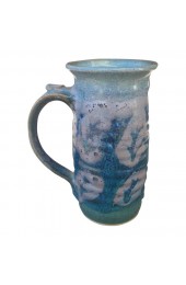 Home Tableware & Barware | Early 21st Century Large Artisan Pottery Ombre Bubble Glazed Blue and Purple Leaf Mug - XP10169