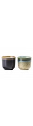 Home Tableware & Barware | Japanese Sake Tea Cups in Green & Gold Raku Ceramic from Laab Milano, Set of 2 - XJ89473