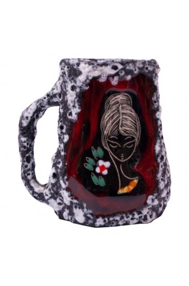 Home Tableware & Barware | Mid-Century Italian Modern San Marino Fat Lava Ceramic and Enamel Mug / Vase With Handle - EZ06447