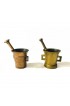 Home Tableware & Barware | Small Antique 1900s Solid Brass Apothecary Mortars and Pestles - Set of 2 - XS82201