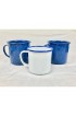 Home Tableware & Barware | Vintage Enameled Metal Mugs- Set of 3 - ZG51522