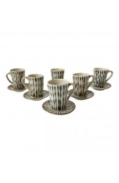 Home Tableware & Barware | Vintage Handmade Pottery Demitasse Mugs - Set of 6 - EV89502