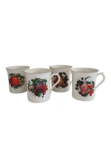 Home Tableware & Barware | Vintage Rosina China Orchard Fruit Mugs- Set of 4 - CM24995