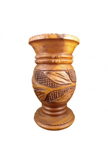 Home Decor | 1960s Carved Olive Wood Vase - NI82323