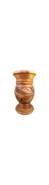 Home Decor | 1960s Carved Olive Wood Vase - NI82323