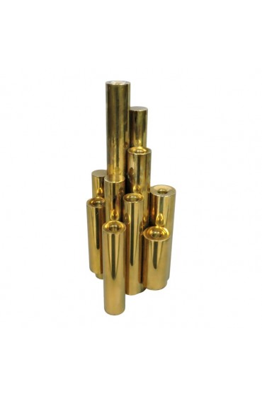 Home Decor | 1970s Gio Ponti Attributed Brass Tubular Modernist Candle Holder - NF37078
