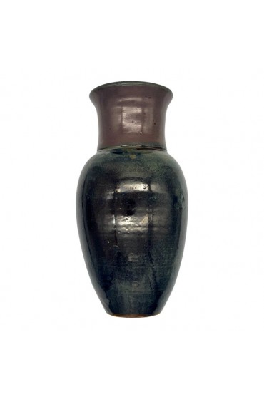 Home Decor | 1970s Large Dark Metallic Glazed Vase - FC81931