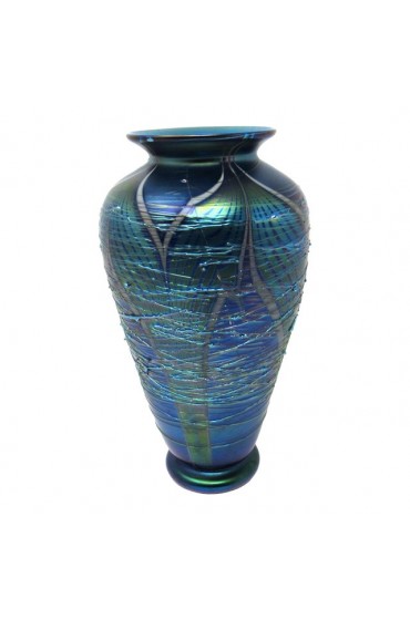 Home Decor | 1979 Rick Satava Pulled Feather Threaded Glass Vase - CX52757