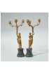 Home Decor | 19th Century Pair of Louis XVI Style Gilt Bronze and Marble Three Light Figural Candelabra - FZ85591