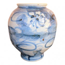 Home Decor | Chinoiserie Blue and White Abstract Lotus Vase - IN83479