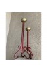Home Decor | Circa 1970 Rustic Hand-Forged Iron Candle Holders With Brass Cups- Set of 2 - TF68658