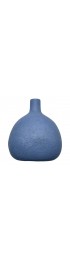 Home Decor | Circa 1970s Mid-century Periwinkle Speckled Ceramic Vase - DM25409