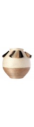 Home Decor | Fanned Out Sisal Large Bulbous Vase Cream/flax - VD52018