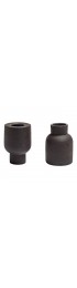 Home Decor | Featured in The 2020 San Francisco Decorator Showcase — Eric Vander Molen Minimal Charcoal Ceramic Vessels - a Pair - ND23907