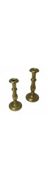 Home Decor | Fine Early 19th Century Heavy Solid Brass Candlesticks a Pair - ZV95437