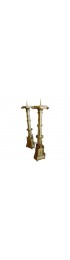 Home Decor | Gold-Plated Gothic Candlesticks - A Pair - TG74391