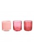 Home Decor | Handmade Glass Votives in Pinks - Set of 3 - YR56292