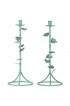 Home Decor | Indian Vintage Brass Candlesticks with Ivy Motifs and Verde Patina - A Pair - ML76890