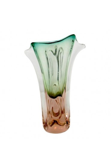 Home Decor | J. Hospodka Chribska Magenta and Green Crystal Vase - 1970s - FS11295