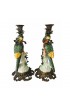 Home Decor | Large Chinese Parrots With Brass Candleholder - a Pair - FS68469