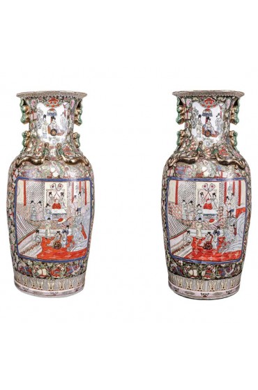 Home Decor | Large Rose Vases from Canton, Set of 2 - UD48543