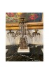 Home Decor | Mid 19th Century Brass Girandole Candelabra With Hanging Crystals- 3 Pieces - EQ40851