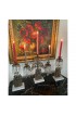 Home Decor | Mid 19th Century Brass Girandole Candelabra With Hanging Crystals- 3 Pieces - EQ40851