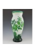 Home Decor | Monumental Peking Glass Vase - Hand Blown Glass Hourglass Shape - White Green China - TP24156