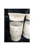 Home Decor | Moon & Stars Decorated Large Scale Frosted Glass Hurricane Shades - A Pair - QV28801