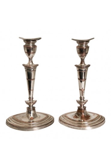 Home Decor | Neoclassical English Candlesticks Barker Ellis Silver Co - a Pair - GM09240
