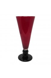 Home Decor | Steven Correia Red and Black Art Glass Vase - ER15914