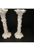 Home Decor | Tall White Leaf Candle Stick Holders - a Pair - RK05382