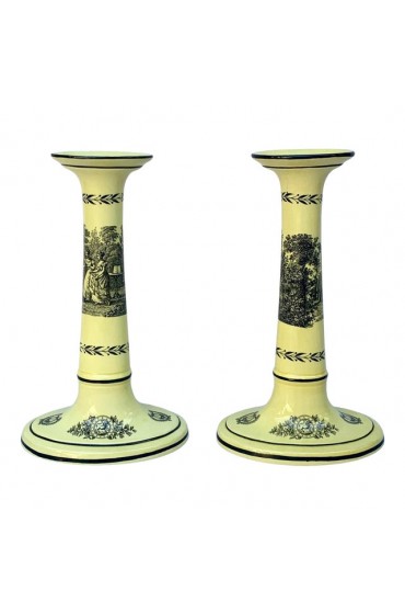 Home Decor | Vintage 1960s Mottahedeh Yellow Candle Sticks - a Pair - AC39493