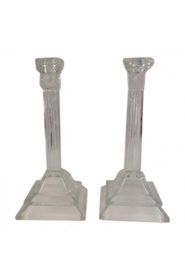 Home Decor | Vintage Crystal Art Deco Candle Holders- a Pair - ZH86970